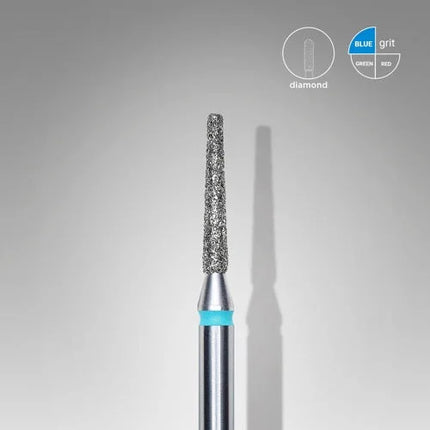 Diamond nail drill bit “Cone” Truncated 1.6*10 mm Blue STALEKS - Diamond nail drill bits