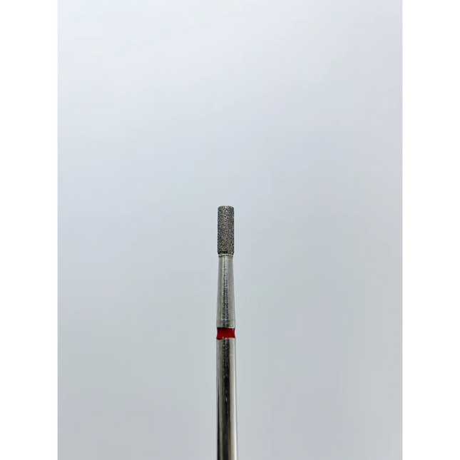 Diamond nail drill bit “Cylinder” 2.3*6.0 mm Red - Diamond nail drill bits