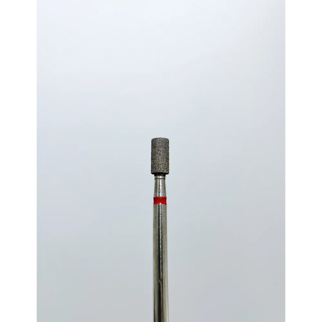 Diamond nail drill bit “Cylinder” 3.0*6.0 mm Red - Diamond nail drill bits