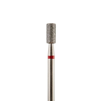 Diamond nail drill bit “Cylinder” 4.0*10.0 mm Red - Diamond nail drill bits