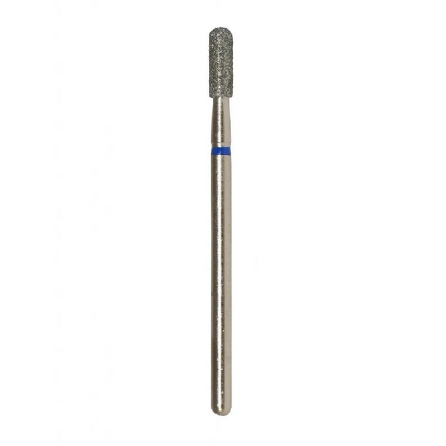 Diamond nail drill bit “Cylinder” Rounded 2.7*10 mm Blue - Diamond nail drill bits