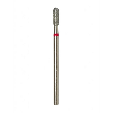 Diamond nail drill bit “Cylinder” Rounded 2.7*10 mm Red - Diamond nail drill bits