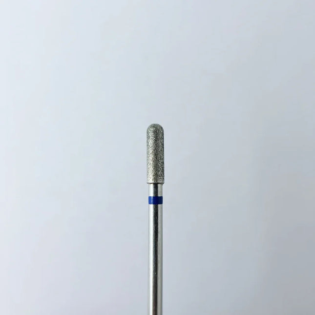 Diamond nail drill bit “Cylinder” Rounded 3.0*10 mm Blue - Diamond nail drill bits