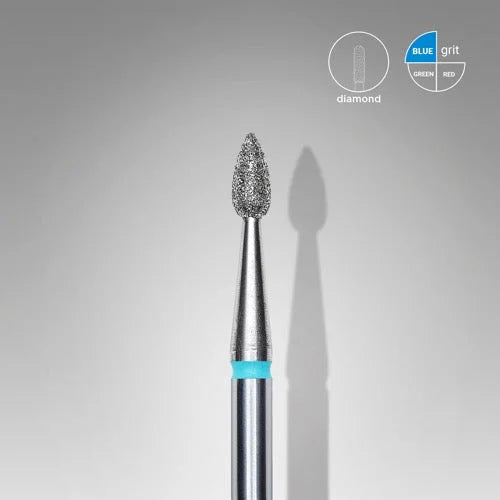 Diamond nail drill bit “Drop” 2.3*5.0 mm Blue STALEKS - Diamond nail drill bits