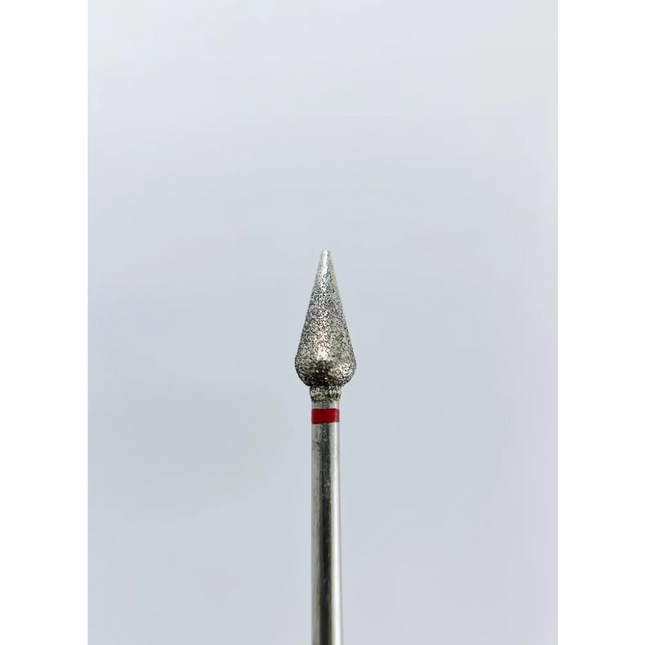 Diamond nail drill bit “Drop” 5.0*12 mm Red - Diamond nail drill bits