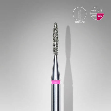 Diamond nail drill bit “Flame” 1.4*8.0 mm Red STALEKS - Diamond nail drill bits