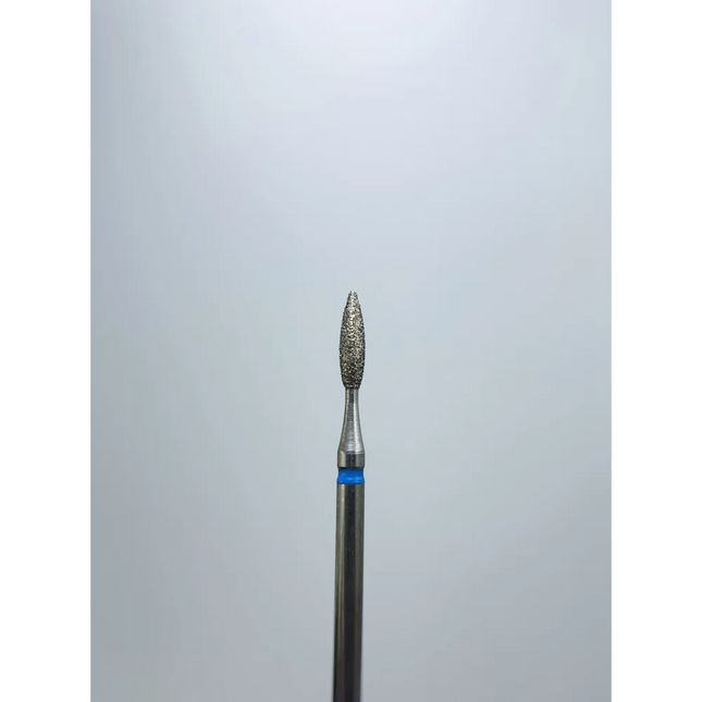 Diamond nail drill bit “Flame” 2.0*8.0 mm Blue - Diamond nail drill bits