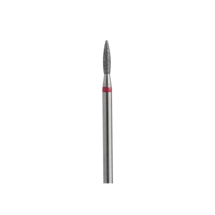 Diamond nail drill bit “Flame” 2.0*8.4 mm Red - Diamond nail drill bits