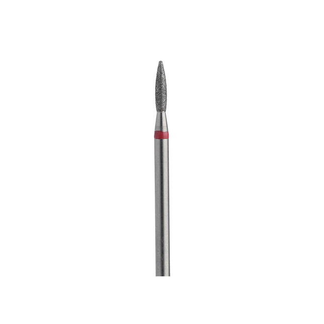 Diamond nail drill bit “Flame” 2.0*8.4 mm Red - Diamond nail drill bits
