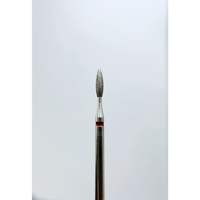 Diamond nail drill bit “Flame” 2.1*8.0 mm Red - Diamond nail drill bits