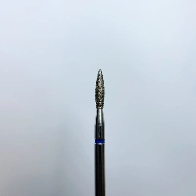 Diamond nail drill bit “Flame” 2.1*8.4 mm Blue - Diamond nail drill bits