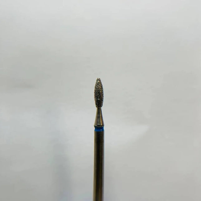 Diamond nail drill bit “Flame” 2.2*7.5 mm Blue - Diamond nail drill bits