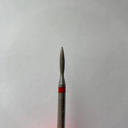 Diamond nail drill bit “Flame” Pointed 1.8*9.0 mm Red - Diamond nail drill bits