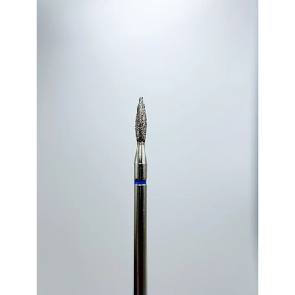 Diamond nail drill bit “Flame” Pointed 2.1*8.0 mm Blue - Diamond nail drill bits