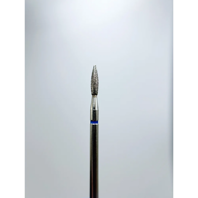 Diamond nail drill bit “Flame” Pointed 2.1*8.0 mm Blue - Diamond nail drill bits