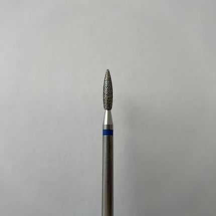 Diamond nail drill bit “Flame” Pointed 2.1*8.5 mm Blue - Diamond nail drill bits