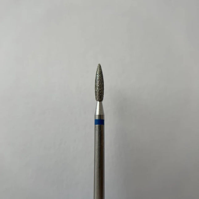 Diamond nail drill bit “Flame” Pointed 2.1*8.5 mm Blue - Diamond nail drill bits