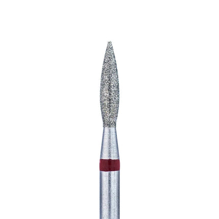 Diamond nail drill bit “Flame” Pointed 2.3*8.0 mm Red Taiwan - Diamond nail drill bits