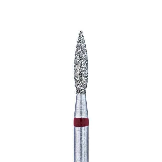 Diamond nail drill bit “Flame” Pointed 2.3*8.0 mm Red Taiwan - Diamond nail drill bits
