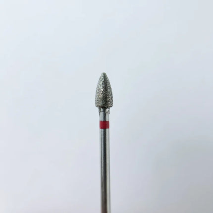 Diamond nail drill bit for pedicure “Cone” 4.0*8.0 mm Red - Diamond nail drill bits