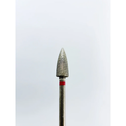 Diamond nail drill bit for pedicure “Cone” 4.7*12 mm Red - Diamond nail drill bits