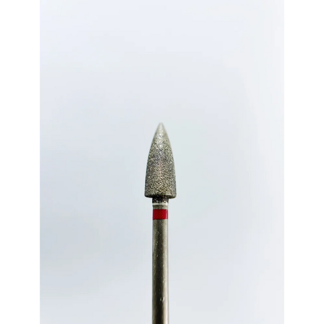 Diamond nail drill bit for pedicure “Cone” 4.7*12 mm Red - Diamond nail drill bits