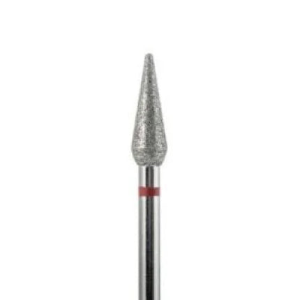 Diamond nail drill bit “Pear” Pointed 4.0*12 mm Red - Diamond nail drill bits