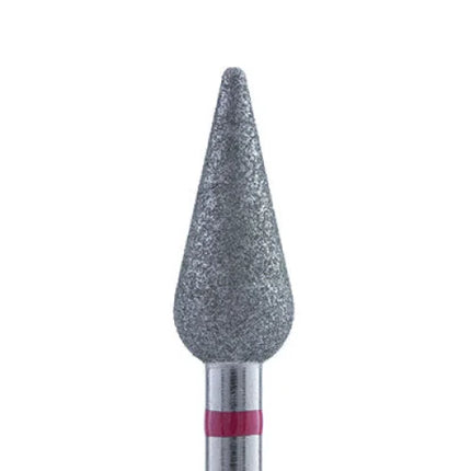 Diamond nail drill bit “Pear” Pointed 5.0*12 mm Red - Diamond nail drill bits