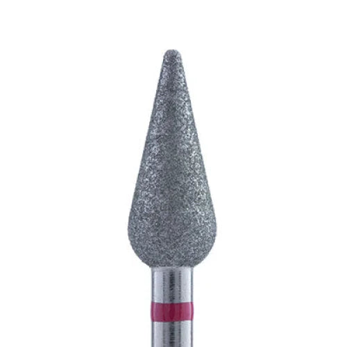 Diamond nail drill bit “Pear” Pointed 5.0*12 mm Red - Diamond nail drill bits