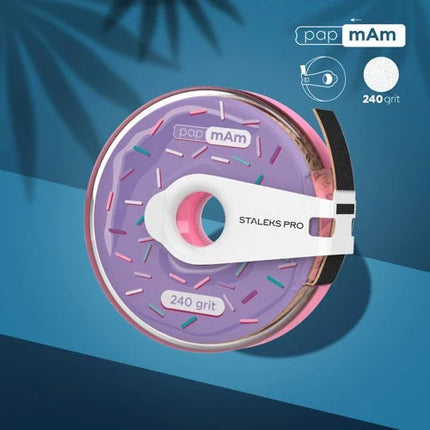 Disposable abrasive tape papmAm in a plastic case Staleks Pro Expert 240 grit ATC-240 - Disposable abrasive tape