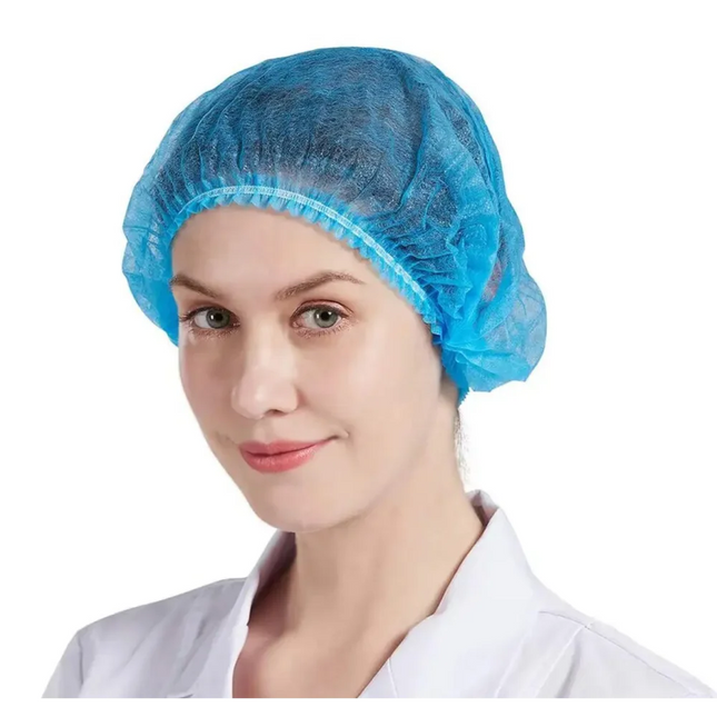 Disposable bouffant caps 100pcs/pack - Blue - Disposable caps