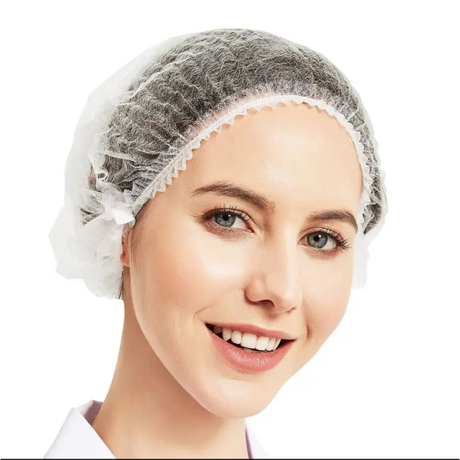 Disposable bouffant caps 100pcs/pack - White - Disposable caps