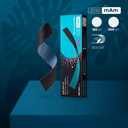 Disposable files double-sided for straight base papmAm Mix 180/240 grit (50 pc) Staleks Pro - Disposable nail file