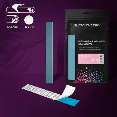 Disposable files for straight base Exclusive 22 180 grit (50 pcs) Staleks Pro - Disposable nail file
