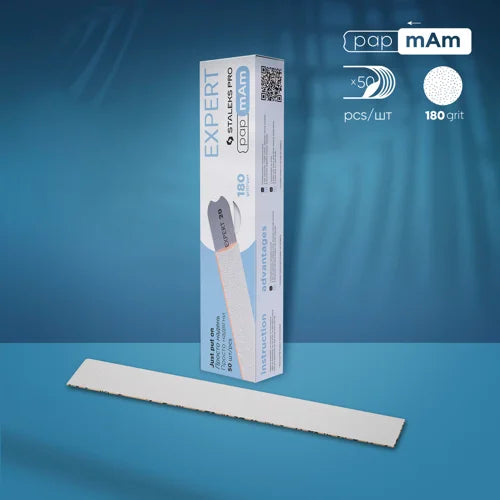 Disposable files for straight base papmAm Smart 22 180 grit (50 pcs) Staleks Pro - Disposable nail file