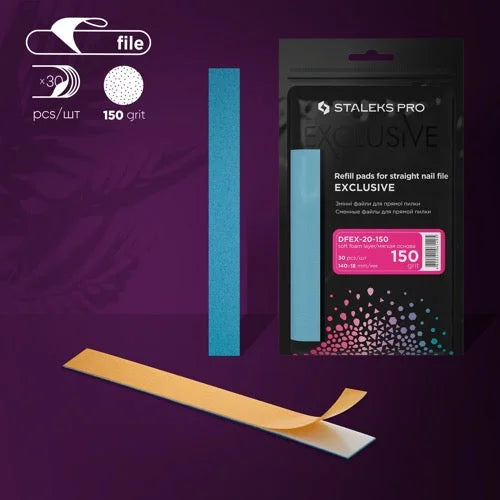 Disposable files for straight base (soft foam layer) Exclusive 20 150 grit (30 pcs) Staleks Pro - Disposable nail file