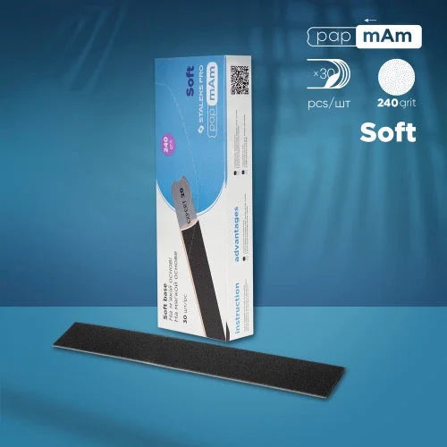 Disposable files for straight base (soft foam layer) papmAm Expert 20 240 grit (30 pcs) Staleks Pro - Disposable nail