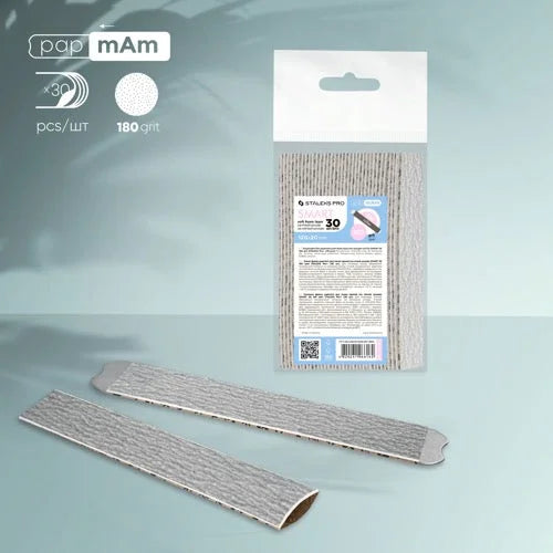 Disposable files for straight base (soft foam layer) papmAm Smart 20 180 grit (30 pcs) Staleks Pro - Disposable nail