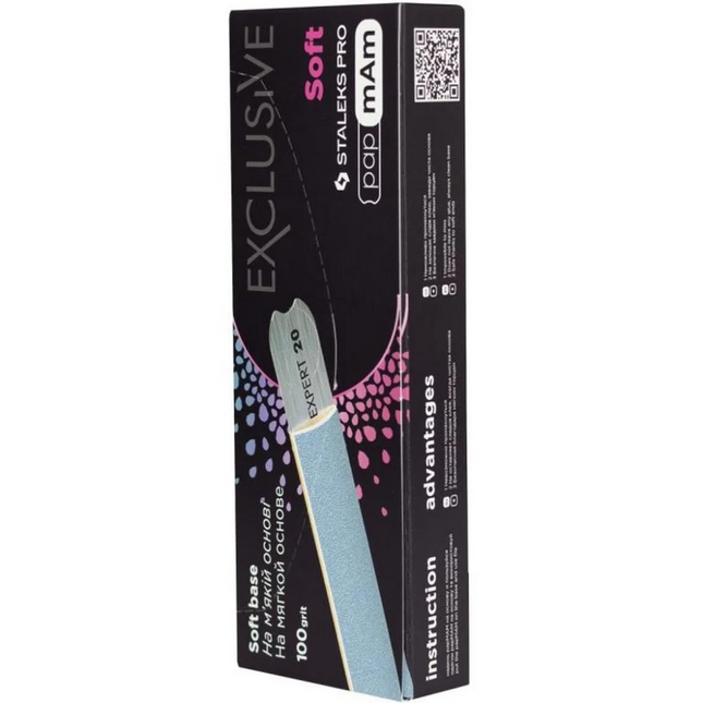 Disposable files (soft foam layer) papmAm Exclusive 20 100 grit (25 Pcs) Staleks Pro - Disposable nail file