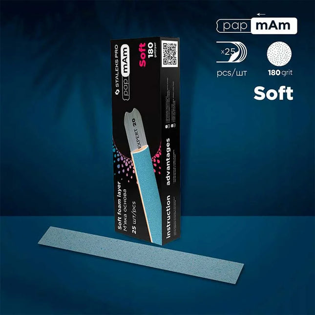 Disposable files (soft foam layer) papmAm Exclusive 20 180 grit (25 pcs) Staleks Pro - Disposable nail file