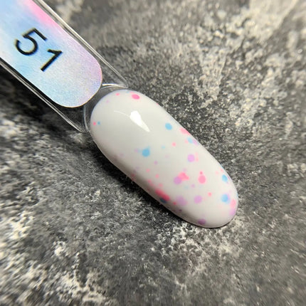 Edlen Couche de base Сandy n°51 Lait avec des paillettes bleues et roses 9ml