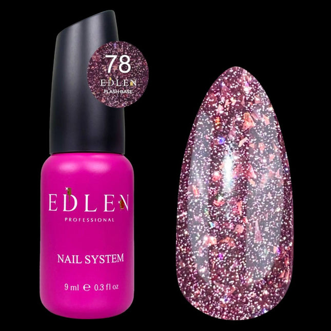 Edlen Basislaag Cover Flash №78 Tyrian paars met folie 9ml