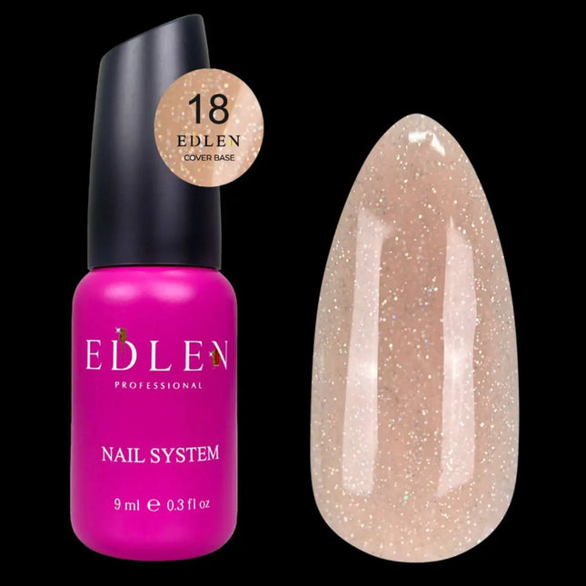 Couche de base Edlen Cover Hologram №18 Beige avec éclat holographique 9ml
