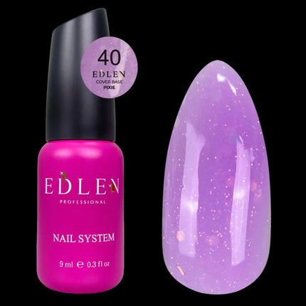 Edlen Cover Base Pixie №40 Orchid with glitter 9ml