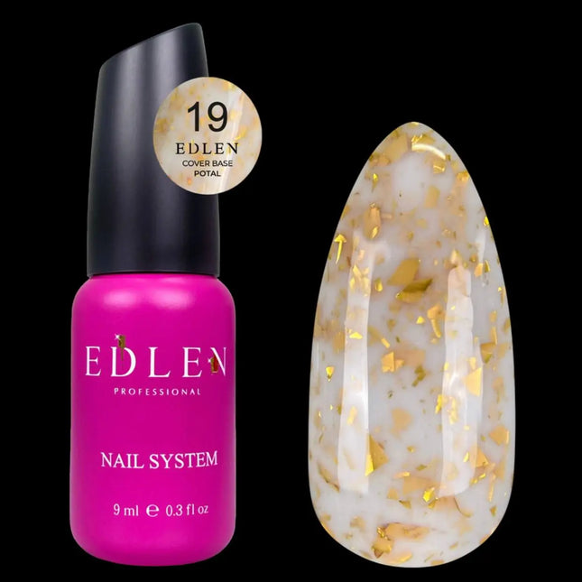 Edlen Cover Base Potal n°19 Lait avec feuille d'or 9ml