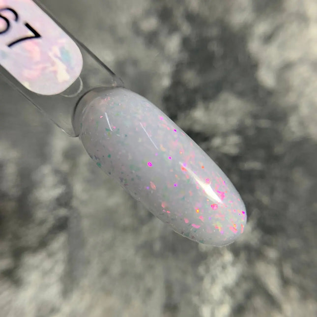 Edlen Camada base Shimmer nº 67 Milky com folha rosa púrpura 9ml