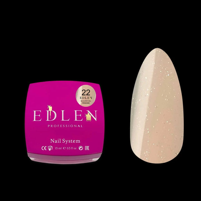 Edlen Builder Gel №22 "Princess" Crème Beige met glans 15ml