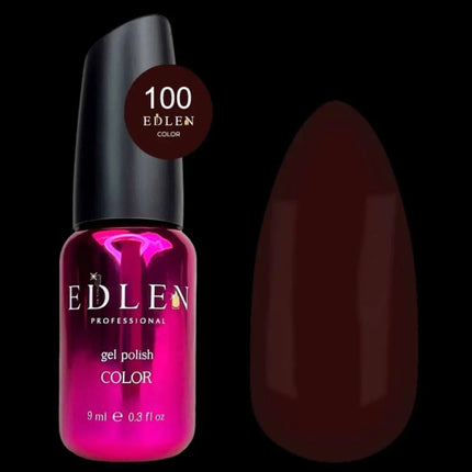 Esmalte semipermanente de gel Edlen, color n.º 100, marrón granate, 9ml