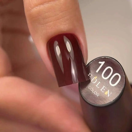 Esmalte semipermanente de gel Edlen, color n.º 100, marrón granate, 9ml