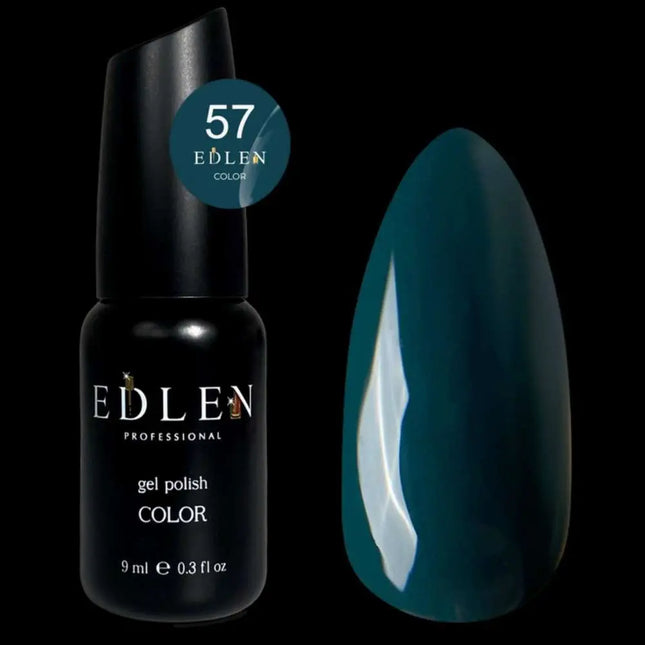 Esmalte semipermanente en gel Edlen, color n.º 57 Verde viridiano, 9ml